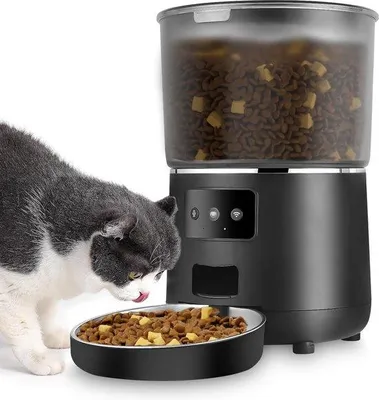 Produktbild von Famanu Katzenfutterautomat aus Edelstahl, kippbar, 4 Liter