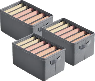 Produktbild von Kleiderkasten-Organizer 3-teilig mit 6 Fächern und Schubladen - Aufbewahrungssystem - faltbar - 44 x 30 x 22 cm Kleiderschrank