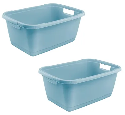 Produktbild von keeeper aenna 2x Wäschewanne, Stabiler Kunststoff, 52 l, Nordic Blue