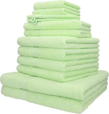 Productafbeelding van Ibenzoa® 12-delige handdoekenset, 100% katoen – 6x 70 x 140 cm badhanddoeken en 6x 50 x 90 cm gastendoeken, wit