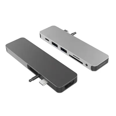 Produktbild von HYPER GN21D-SILVER, Silber, MicroSD (TransFlash), SD, HDMI, USB 3.2 Gen 2 (3.1 Gen 2) Type-A, Aluminium
