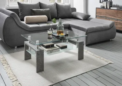 Produktbild von Couchtisch >126/302-30< in Klarglas, Stone - 100x60cm (BxH)