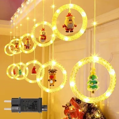 Obrázek produktu pro Okno vánoční dekorace, 3 m, 100 LED s časovačem