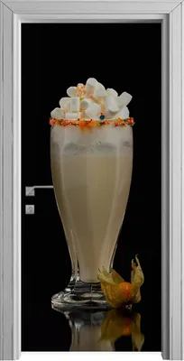 Produktbild von Tür Selbstklebende 90x210 cm Türfolie Türtapete Klebefolie - Milchshake Erdbeere Vanille
