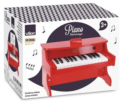 Image de Vilac E piano rouge - avec piles - Vilac