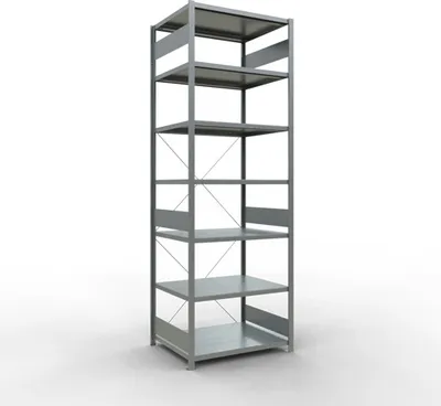 Produktbild von Schulte Fachbodenregal MULTIplus250 Stecksystem | Grundregal | HxBxT 300x100x80cm | 7 Ebenen | Fachlast 250kg | Verzinkt
