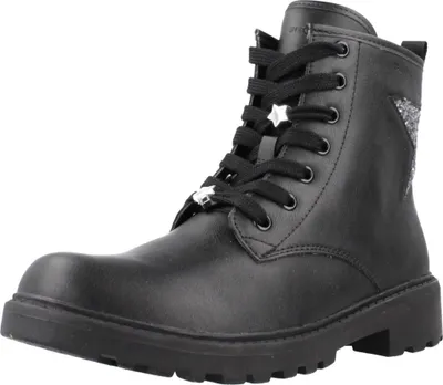 Productafbeelding van GEOX JUNIOR J Casey meisjenschoenen, type biker/amfibie, zwart/donker zilver, maat 39 EU