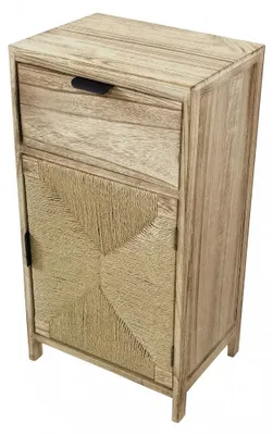 Image de Meuble d'entrée d'intérieur en bois de paulownia avec porte et tiroir supérieur