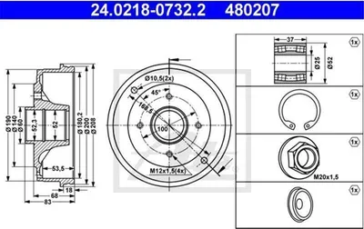 Produktbild von ATE Bremstrommel  24.0218-0732.2