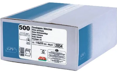 Produktbild von GPV France 2886, DL (110 x 220 mm), Weiß, Papier, 90 g/m², 5,31 g, 500 Stück(e)