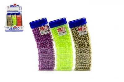 Obrázok produktu pre Teddies Pištoľové loptičky 800ks 6mm plast 6 farieb v plastovej škatuli 7x17cm 24ks v škatuli