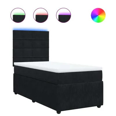 Produktbild von Boxspringbett mit Matratze Schwarz 90x200 cm Samt