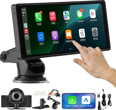 Obrázok produktu pre CarPlay Autorádio s dotykovou obrazovkou 254 mm - Apple Android - Kompatibilné s prednou/zadnou kamerou - Android Auto Rádio 10 palcov