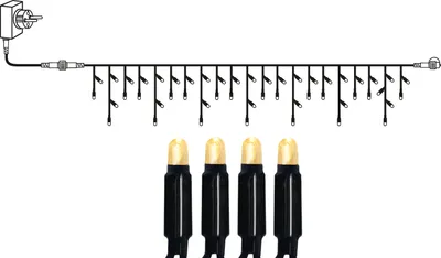 Image de Système 24 « Kit de démarrage » Guirlande lumineuse LED « Gouttes de glace » 3 m blanc chaud, IP44