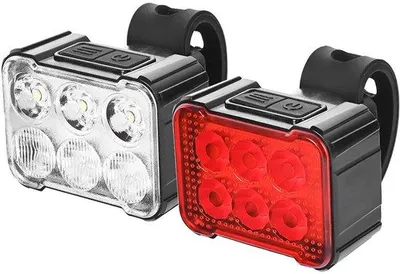 Image de Kit d'éclairage de nuit pour vélo, recharge USB, 8+12 modes, étanche, éclairage pour vélo