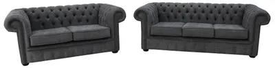 Image de Canapé Chesterfield, ensemble de canapés en cuir, modèle 3 places et 2 places, référence #56