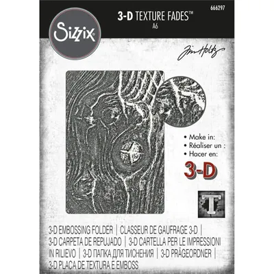 Produktbild von Sizzix 3-D Texture Fades Embossing Folders - Holzmaserung by Tim Holtz