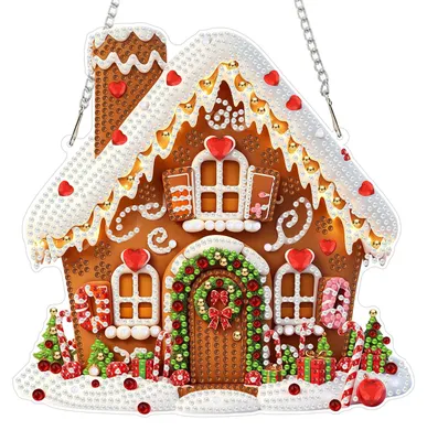 Diamond Painting Hänger mit Kette, Weihnachtsmotiv, 21 x 21 cm