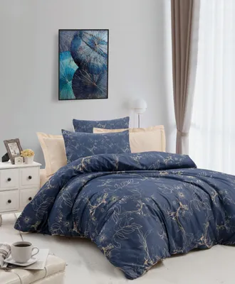 Produktbild von L'Essentiel Linge de Maison, 473, King-Size-Bettbezug-Set (FR), Dunkelblau, 100 % POLYESTER-MICROSATIN, 240 x 220 cm