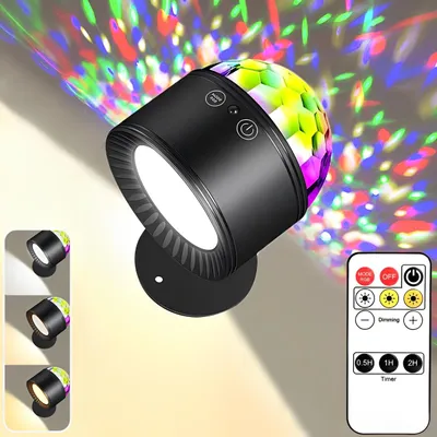 Obrázek produktu pro Disco Ball, 360° rotace Disco Light LED Party Lamp s dálkovým ovládáním RGB Dynamic Disco Light Effects,USB,Party Light Party/Halloween/Children/Wedding