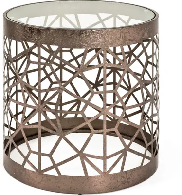 Produktbild von HAKU Beistelltisch bronze - Metall, Sicherheitsglas 8 mm, B/H/T: 50x50x50 cm