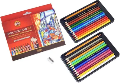 Obrázok produktu pre KOH-I-NOOR Polycolor Coloured Pencils with Sharpener Sada farebných ceruziek 24 ks