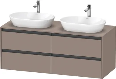Produktbild von Duravit Ketho.2 Wastafelonderkast 140x55x56,8 cm Mat Basalt