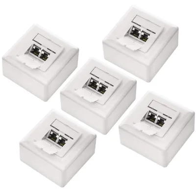 Zdjęcie produktu dla deleyCON MK1588, Biały, Bezśrubowe, Dowolna marka, RJ-45, 80 mm, 80 mm