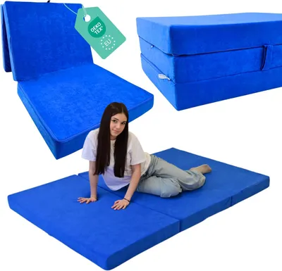Produktbild von Klappmatratze Camper Wohnmobil-Matratze Faltmatratze 200x120x10cm blau
