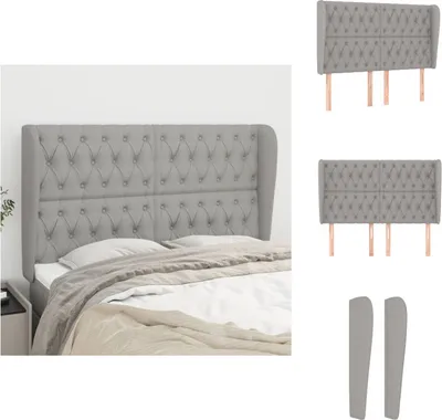 Produktbild von vidaXL Kopfteil mit Ohren Hellgrau 147x23x118/128 cm Stoff -  Kopf- & Fußenden