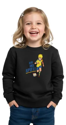 Produktbild von Spreadshirt Teufelskicker Auf Ins Spiel Kinder Premium Pullover, 110/116 (4 Jahre), Schwarz