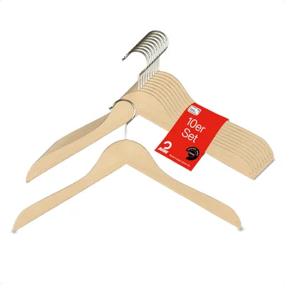 Produktbild von MAWA Holzkleiderbügel, 10er-Set, 45 cm, Natur, - & umweltfreundlich