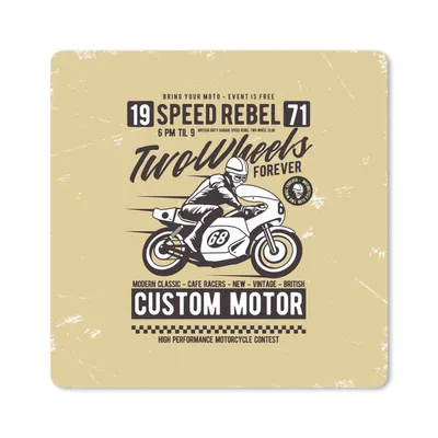 Produktbild von MuchoWow® Mauspad Mousepad Motorrad - Motorradhelm - Mann - Vintage 20x20 cm - Mousepads - Maus Mat - Pad - Mausunterlage - Desk Mat - Bureauartikeln