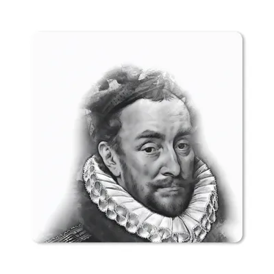 Produktbild von MuchoWow® Mauspad Mousepad Porträt von Wilhelm I. - Adriaen Thomasz - Schwarz und Weiß 30x30 cm - Mousepads - Maus Mat - Pad - Mausunterlage - Gaming