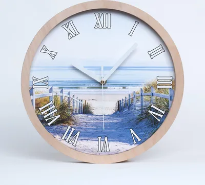 Produktbild von Holzuhr 25fi cm wanduhr - weiße Spitzen - Küstendüne