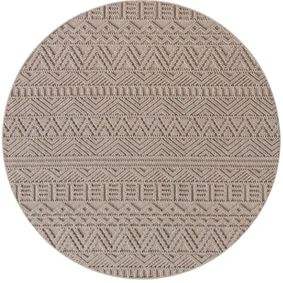 Produktbild von Kurzflor Teppich Einfarbig Wohnzimmer Schlafzimmer Kinderzimmer Beige 160x160 cm Rund
