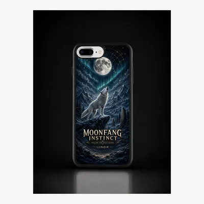Imagen del producto de Funda para iPhone 7 / 8 Plus, carcasa protectora para teléfono móvil con diseño de lobo y luna. Marca: LUNØIR ©