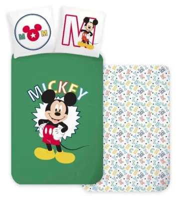 Immagine prodotto di Mickey Mouse Kleinkind Bettbezug Grün - 100 x 135 cm - Baumwolle