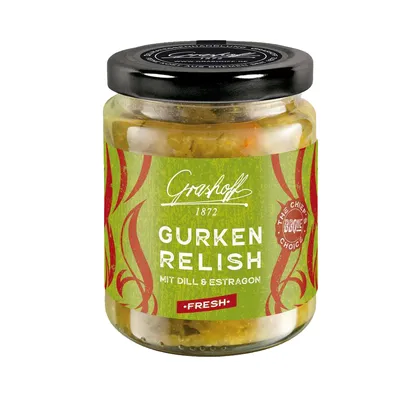 Zdjęcie produktu dla Grashoff BBQue cucumber relish z estragonem i łagodnym octem jabłkowym 200ml