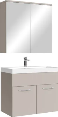 Immagine prodotto di Badplaats Set completo di mobili da bagno Montreal 60 x 35 cm Cashmere - Mobili da bagno con lavabo e armadio a specchio