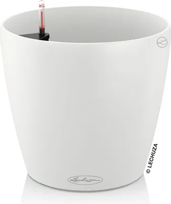 Produktbild von LECHUZA-Pflanzgefäß CLASSICO Color 35 Weiß | Pflanzgefäß mit Bewässerungssystem und Wasserstandsanzeiger | matte Oberfläche | Ø 34,5 x 32,5 cm | 13210