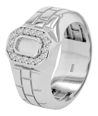 Produktbild von 925/- Echt Silber Damenring, rhodiniert mit Zirkoniabesatz, Gr 52 - 60