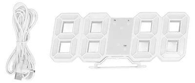 3D LED-Wanduhr, digital, Alarm, Temperatur, Nachtlicht, USB