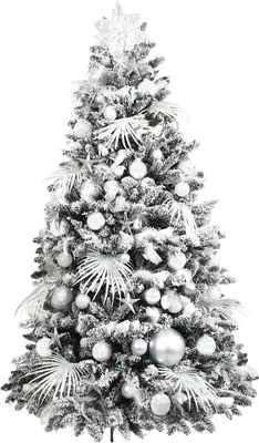 Produktbild von Geschmückter künstlicher weihnachtsbaum mit 109 Stk Kugeln POLAR WHITE 210 cm mit Metallständer
