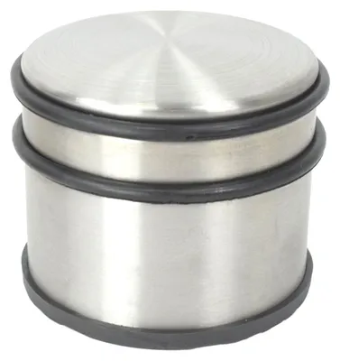 Produktbild von Bodentürstopper Edelstahl 1,1kg Silber mit Anti-Rutsch-Unterseite Ø9cm