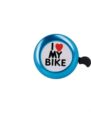Image de Sonnette de vélo " I Love My Bike " Sonnette de vélo VTT Sonnette de vélo Scooter Bleu