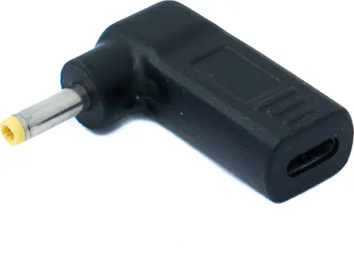 Produktbild von SYSTEM-S USB 3.1 Adapter Typ C Buchse zu DC 19V 4,0 x 1,7 mm Stecker Winkel in Schwarz