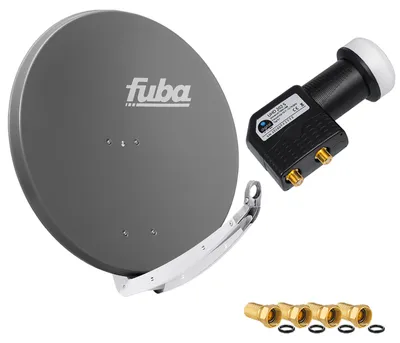 Produktbild von hb-digital Sat Anlage 85cm Fuba DAA 850 Aluminium Anthrazit mit Twin LNB