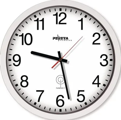 Produktbild von PEWETA Funkwanduhr weiß Kunststoff, Ø 35,0 cm