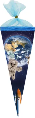 Produktbild von Nestler Schultüte Tüllv. 22 cm rund Weltraum